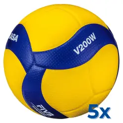 Pack 5 x Mikasa V200W volleyball